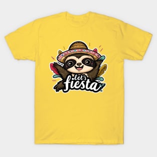 Happy mexican sloth cinco de mayo let's fiesta T-Shirt